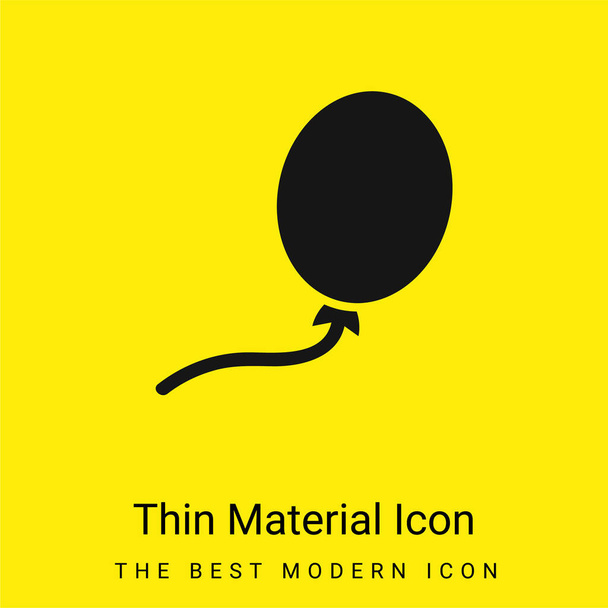 Μαύρο σχήμα μπαλονιού ελάχιστο φωτεινό κίτρινο εικονίδιο υλικού - Διάνυσμα, εικόνα