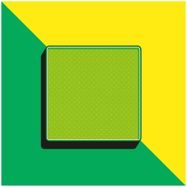 Black Square Green and yellow modern 3d vector icon logo - Vector, Image