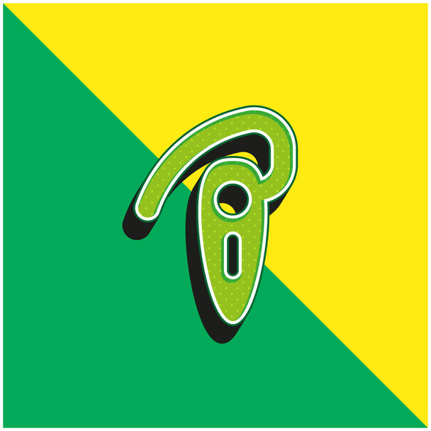 Bluetooh Connection Logo icona vettoriale 3D moderna verde e gialla - Vettoriali, immagini