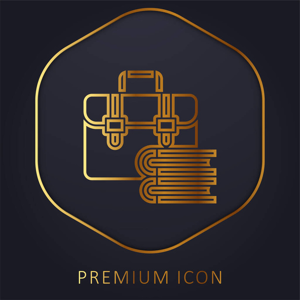 Borsa linea dorata logo premium o icona - Vettoriali, immagini