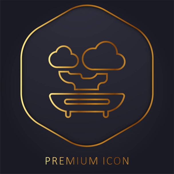 Bonsai gouden lijn premium logo of pictogram - Vector, afbeelding
