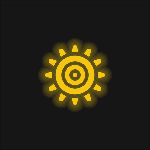 Anemone sárga izzó neon ikon - Vektor, kép