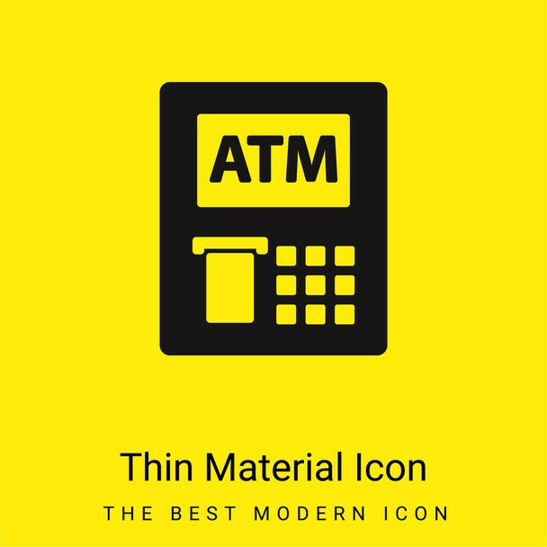 ATM minimal bright yellow material icon - Vector, Image