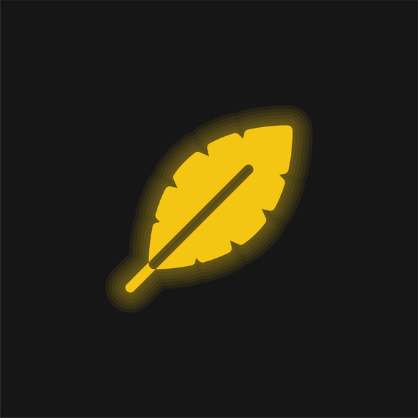 Banana amarillo brillante icono de neón - Vector, imagen