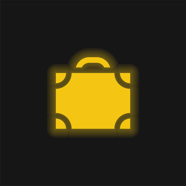Porte-documents jaune brillant icône néon - Vecteur, image