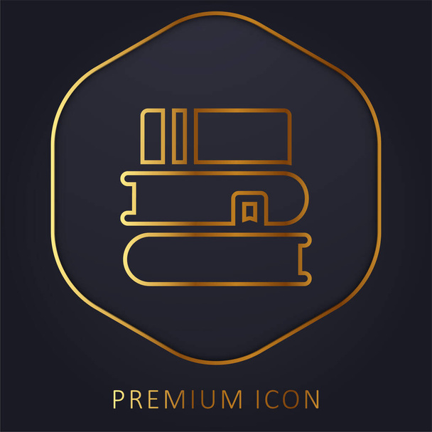 Books golden line premium logo or icon - Vector, Image