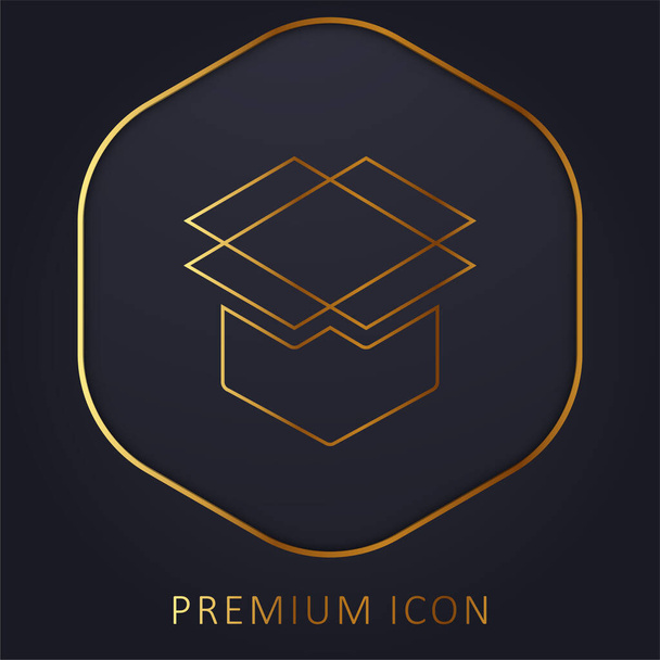 Box golden line premium logo or icon - Vector, Image