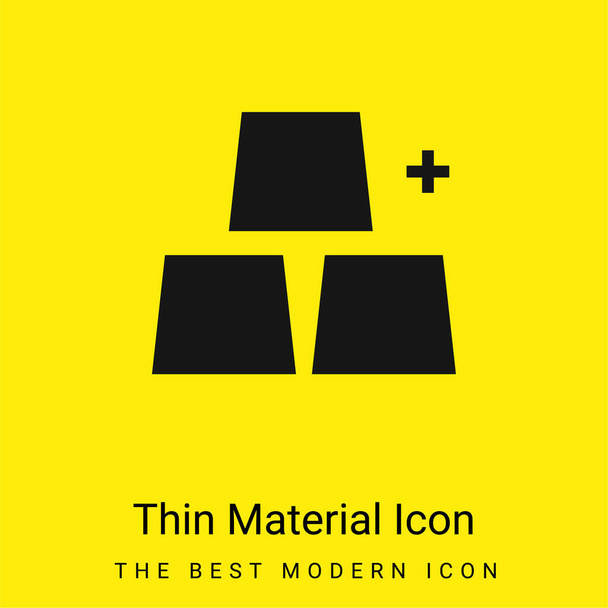 Add Objects minimal bright yellow material icon - Vector, Image