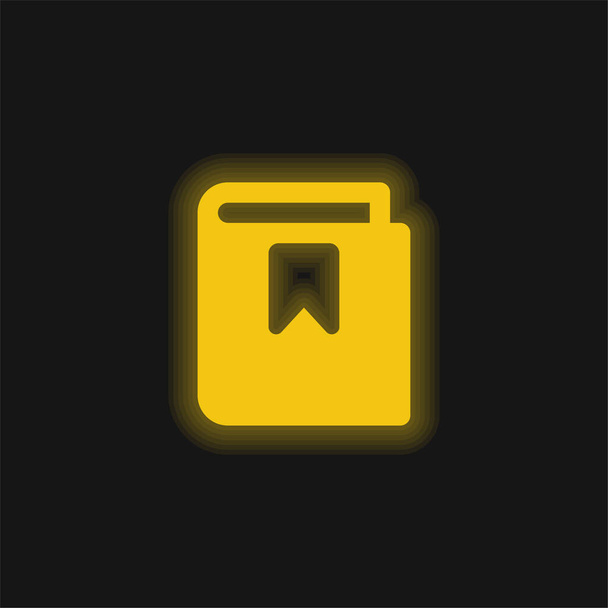 ブックマーク黄色の輝くネオンアイコン - ベクター画像