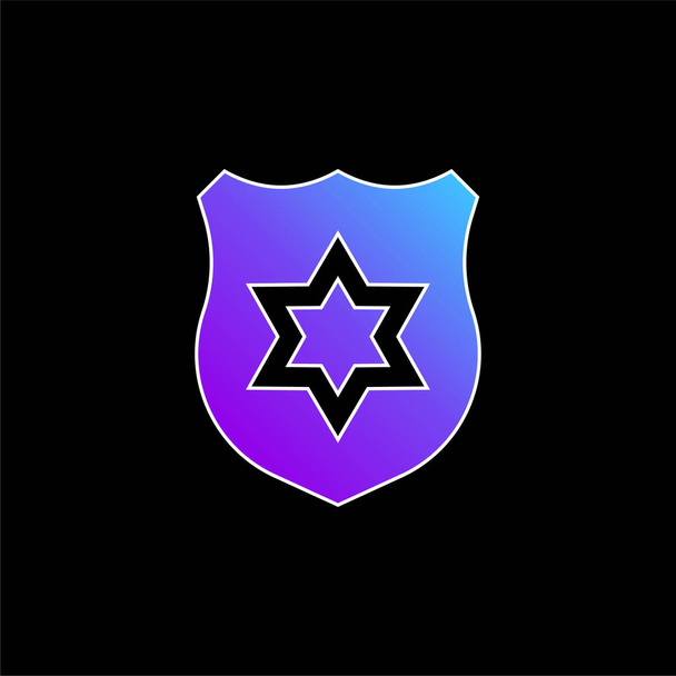 Ícone de vetor gradiente azul do emblema - Vetor, Imagem