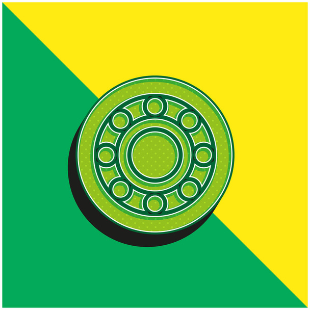 Alloy Wheel Green and yellow modern 3d vector icon logo - Vector, Image