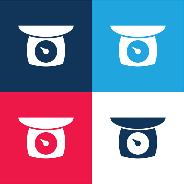 Balance bleu et rouge quatre couleurs minimum jeu d'icônes - Vecteur, image