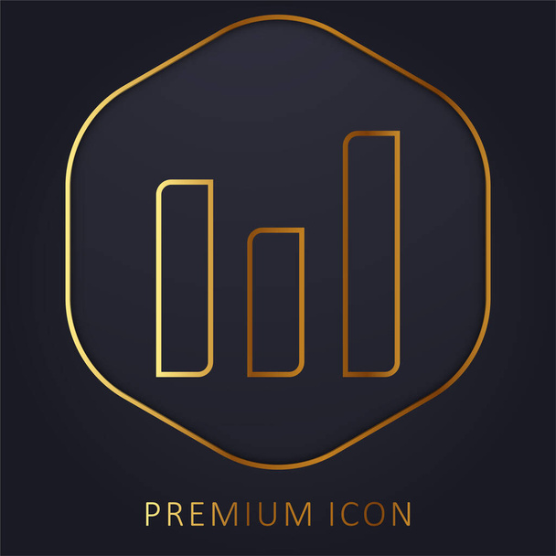 Bars Graph For Business golden line premium logo or icon - Vector, Image