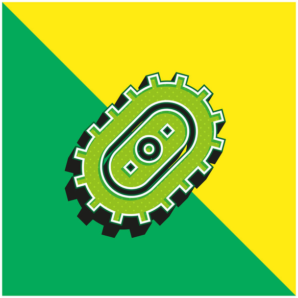 細菌緑と黄色の現代的な3Dベクトルのアイコンのロゴ - ベクター画像