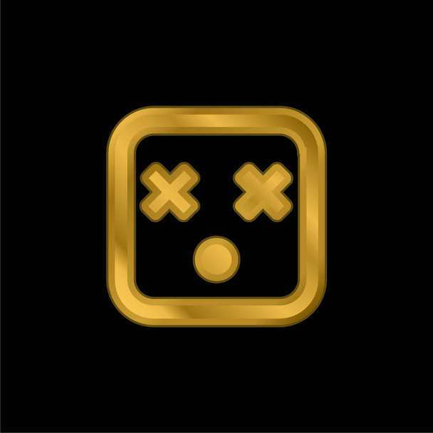 Blind Square Face banhado a ouro ícone metálico ou vetor logotipo - Vetor, Imagem