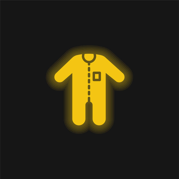 Body yellow glowing neon icon - Vector, Image