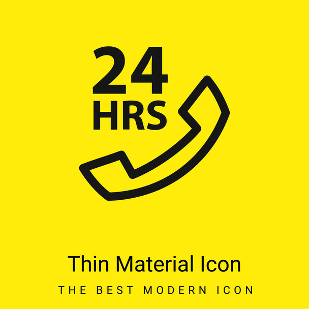 24 godziny Pomoc medyczna przez telefon minimalna jasnożółty materiał ikona - Wektor, obraz