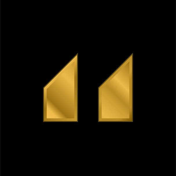 Blocks With Angled Cuts gold plated metalic icon or logo vector - Vector, Image