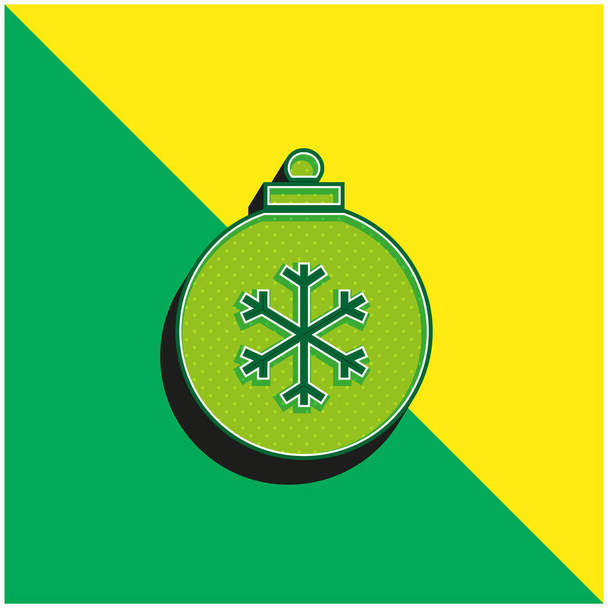 Bauble Πράσινο και κίτρινο σύγχρονο 3d διάνυσμα εικονίδιο λογότυπο - Διάνυσμα, εικόνα