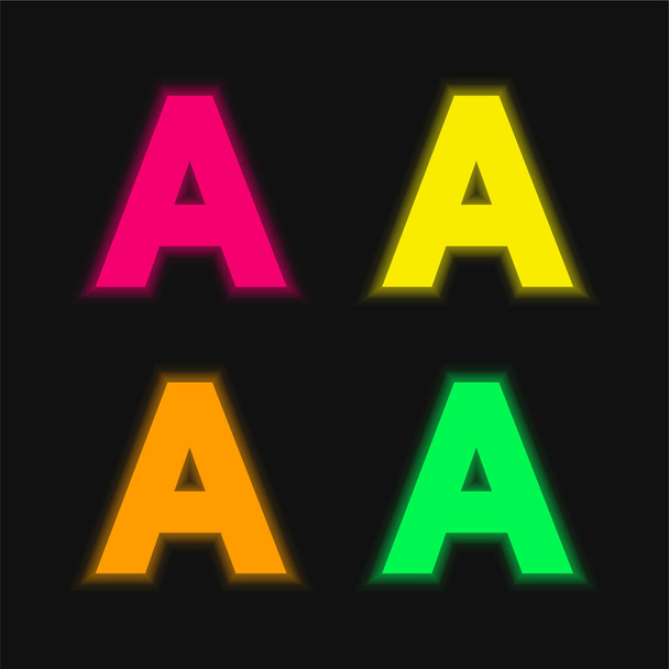 A four color glowing neon vector icon - Vector, Image