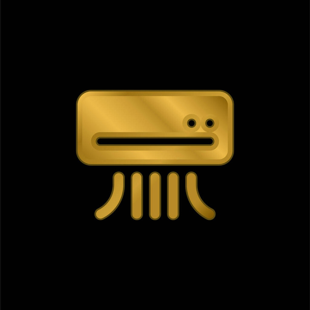 Klimatyzacja złocona metaliczna ikona lub wektor logo - Wektor, obraz