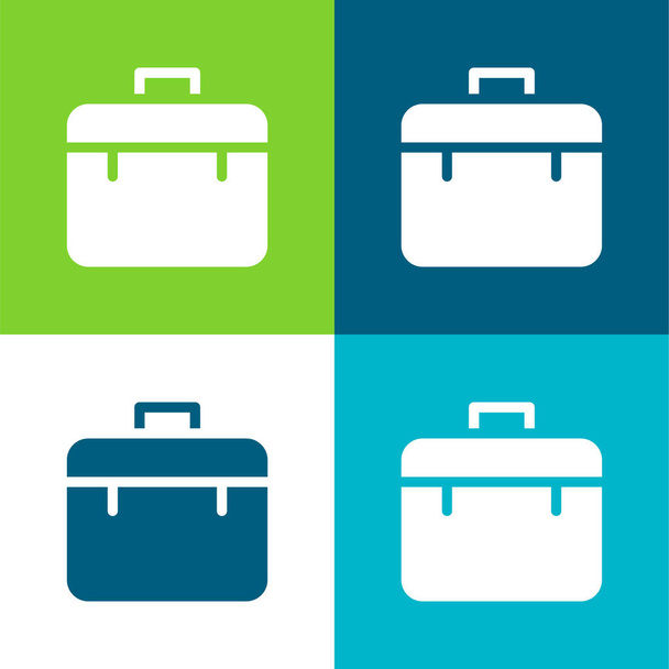 Cartella Set icona minimale piatto a quattro colori - Vettoriali, immagini