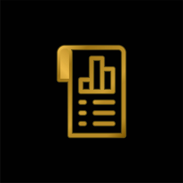 Analisi icona metallica placcata oro o vettore logo - Vettoriali, immagini