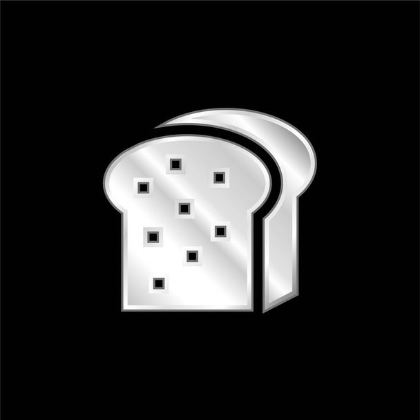Bread silver plated metallic icon - Vector, Image