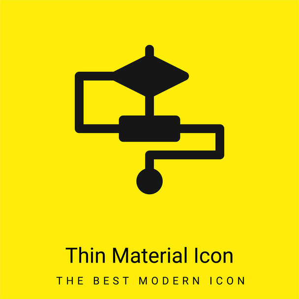 Algorithme minimal jaune vif icône matérielle - Vecteur, image