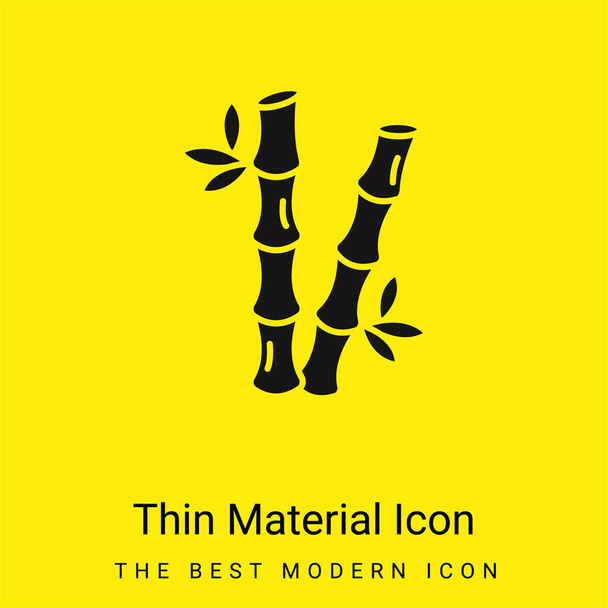 Bambou minimal icône de matériau jaune vif - Vecteur, image