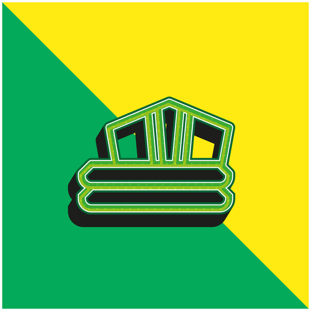 バスローブグリーンと黄色の現代的な3Dベクトルのアイコンのロゴ - ベクター画像