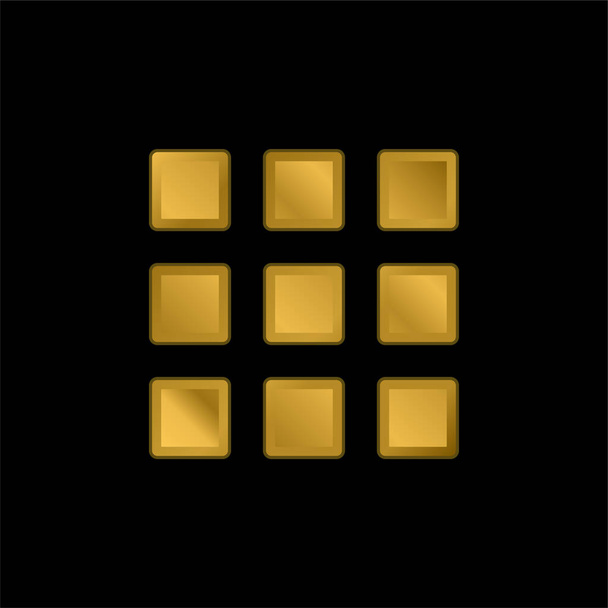 Uygulama altın kaplamalı metalik simge veya logo vektörü - Vektör, Görsel