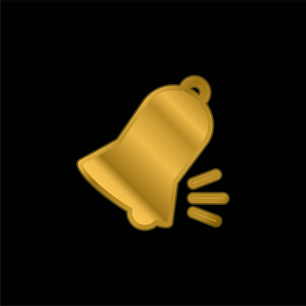 Sonido Bell chapado en oro icono metálico o logo vector - Vector, imagen