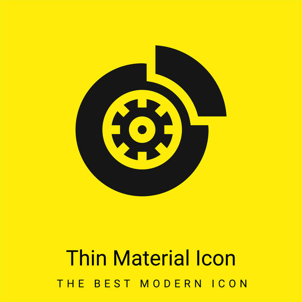 Brake minimal bright yellow material icon - Vector, Image