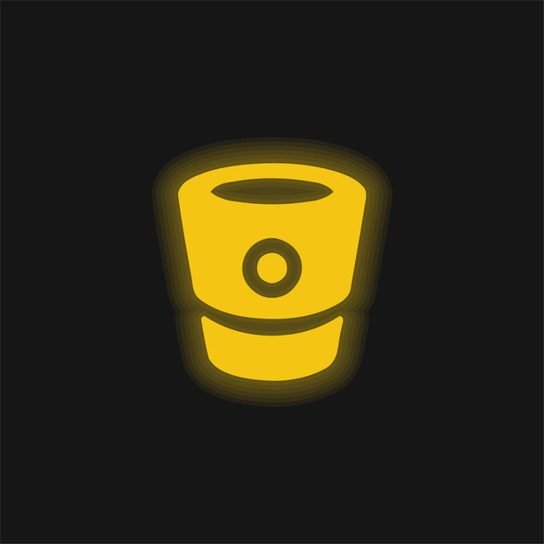 Bitbucket Logo geel gloeiende neon pictogram - Vector, afbeelding