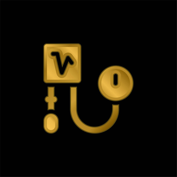 Pressão arterial banhado a ouro ícone metálico ou vetor logotipo - Vetor, Imagem