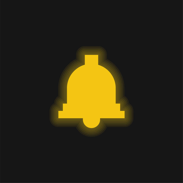 Icône néon jaune cloche - Vecteur, image