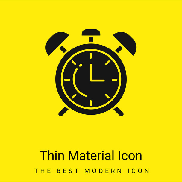 Alarm Zegar minimalny jasnożółty materiał ikona - Wektor, obraz