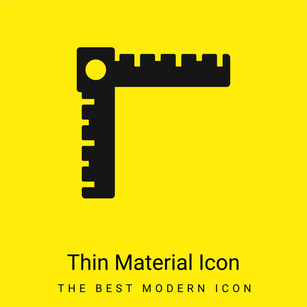 Angle Ruler minimal bright yellow material icon - Vector, Image