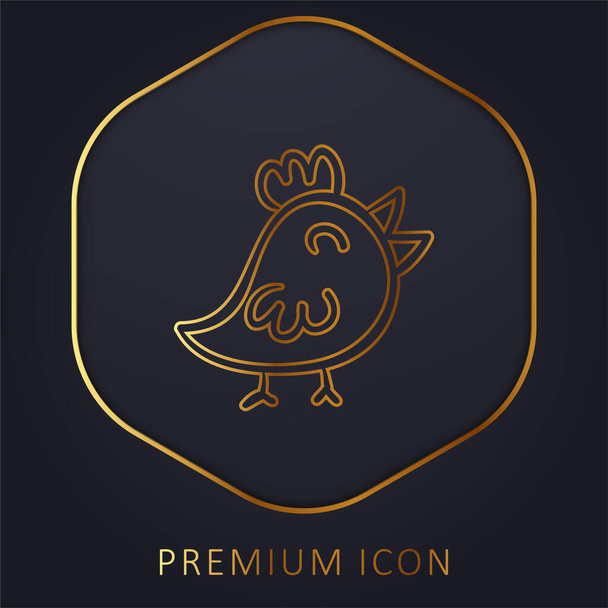 Bird Hand Drawn Toy Animal golden line premium logo or icon - Vector, Image