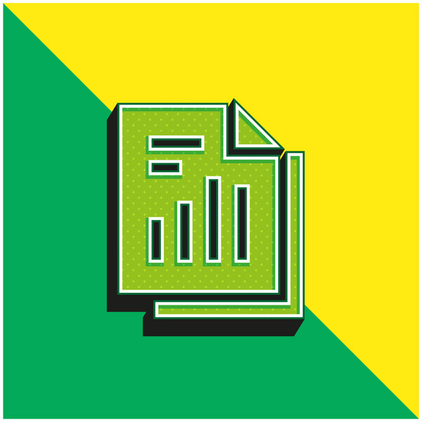 Bar Graph Πράσινο και κίτρινο σύγχρονο 3d διάνυσμα εικονίδιο λογότυπο - Διάνυσμα, εικόνα
