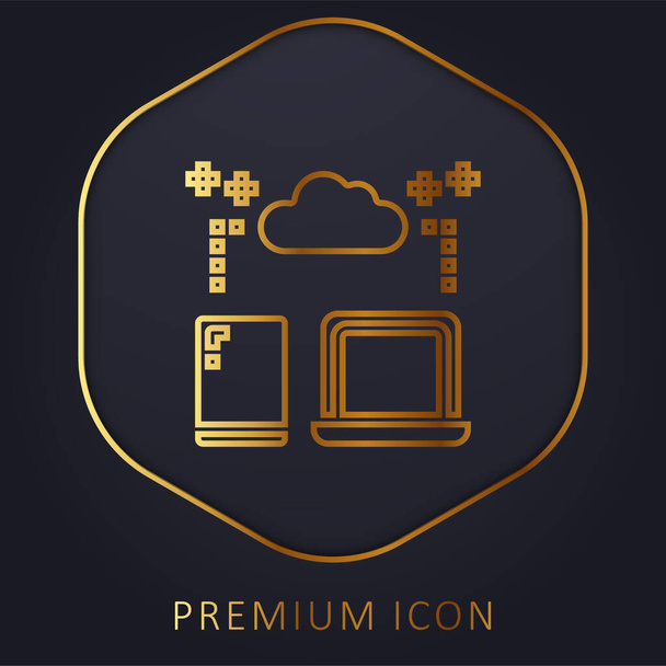 Backup goldene Linie Premium-Logo oder Symbol - Vektor, Bild