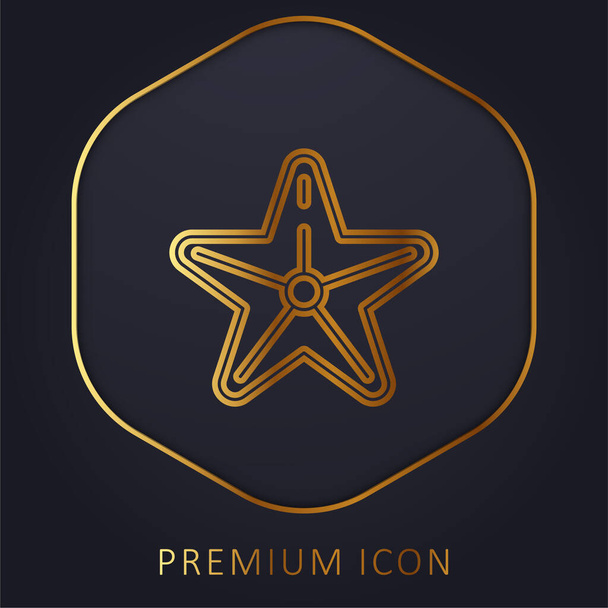 Beach zlatá čára prémie logo nebo ikona - Vektor, obrázek