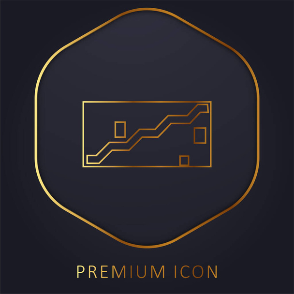 Art ligne d'or logo premium ou icône - Vecteur, image