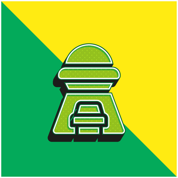 Elrablás Zöld és sárga modern 3D vektor ikon logó - Vektor, kép