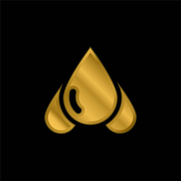 Amostra de sangue banhado a ouro ícone metálico ou vetor logotipo - Vetor, Imagem