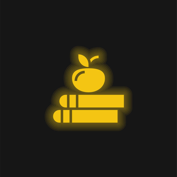 Książka żółty świecący neon ikona - Wektor, obraz