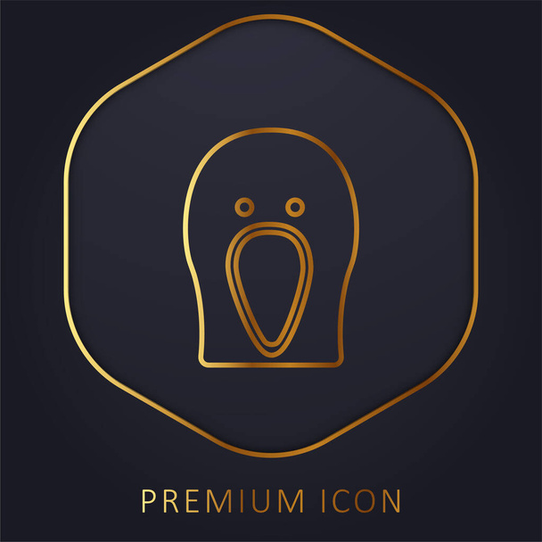 Logo premium o icona Bird Black Head Front golden line - Vettoriali, immagini