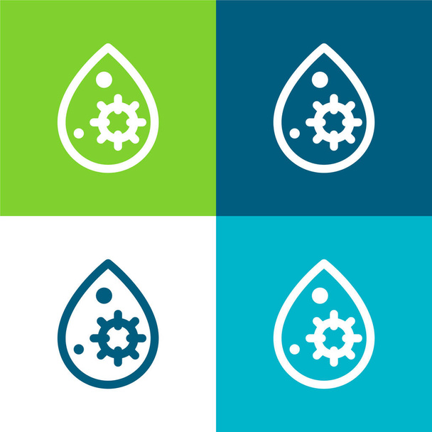 Blood Flat four color minimal icon set - Vector, Image
