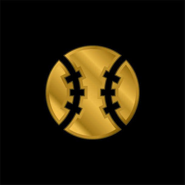 野球ゴールドメッキ金属アイコンまたはロゴベクトル - ベクター画像
